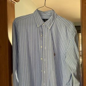 Ralph Lauren blue striped dress shirt size L
